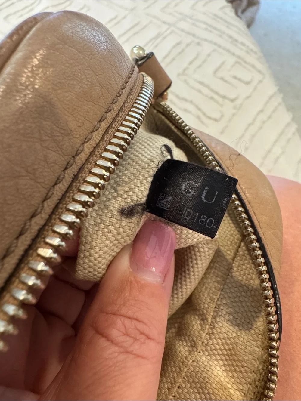 Gucci Tan Pebbled Leather Crossbody with Tassel